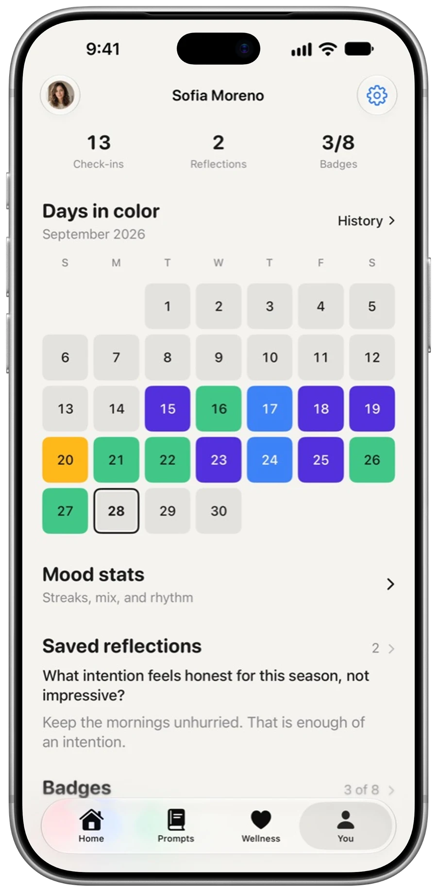 Your month in color on MoodyScope